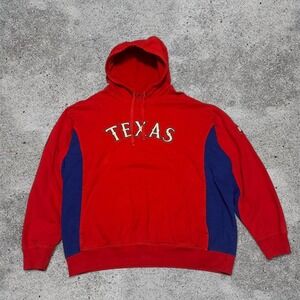 Texas Rangers Majestic Sweatshirt Red Blue Size 2XL